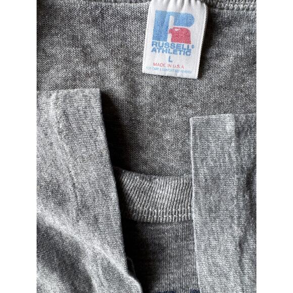 VTG Cincinnati Firefighters Paper Thin USA Made L Gray Russell Single Stitch Tee - Picture 2 of 8